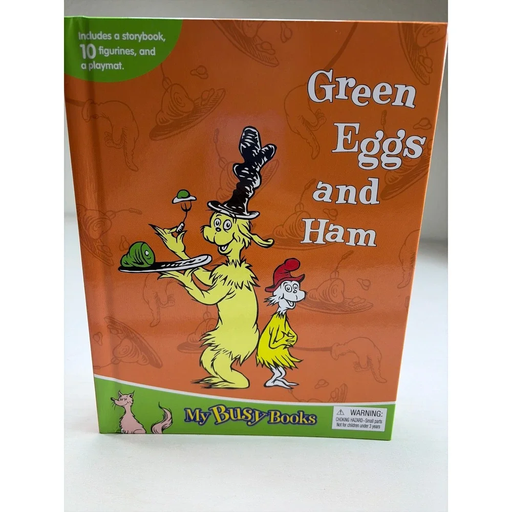 Dr Seuss Green Eggs and Ham My Busy Books 10 Figurines Playmat Storybook Set